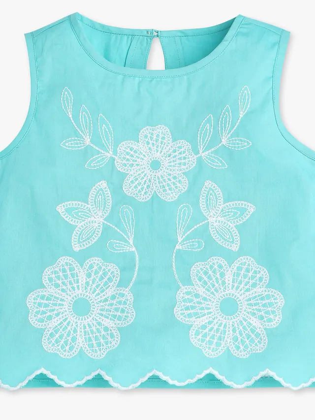 Girls Embroidered Cotton Top
