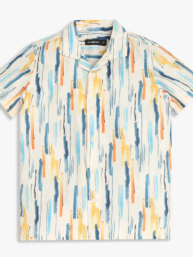 Boys Printed Cuban Half Sleeve Shirt
