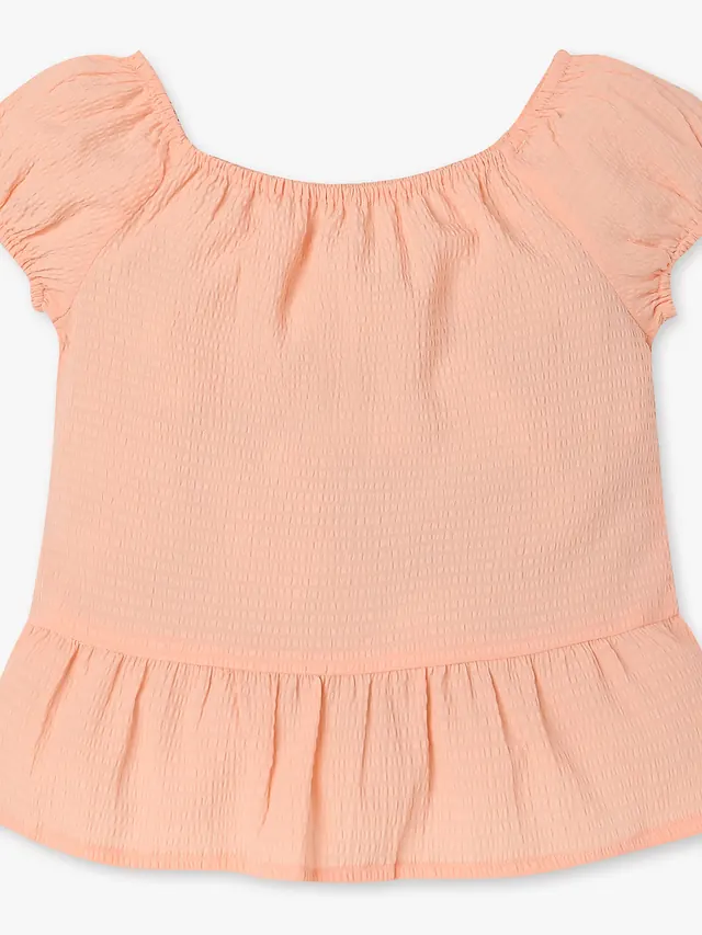 Girls Structured Square Neck Top