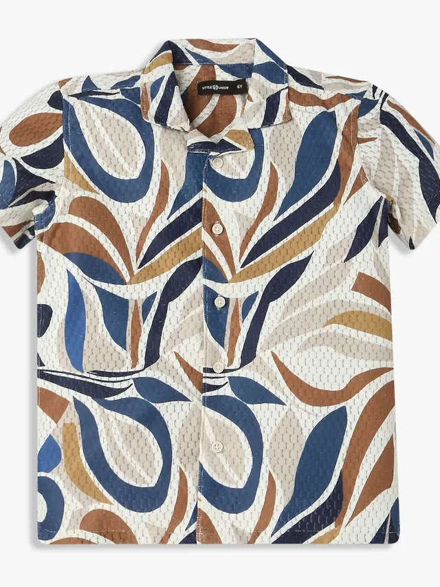 Boys Printed Cuban Shirt