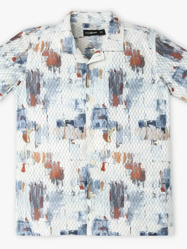 Boys Printed Cuban Shirt