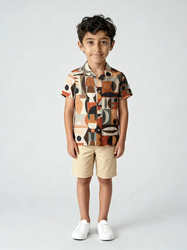 Boys Printed Cuban Shirt
